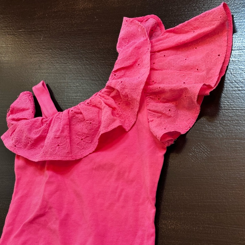 Pink Ruffled One-Shoulder body. - Picture 3 of 6